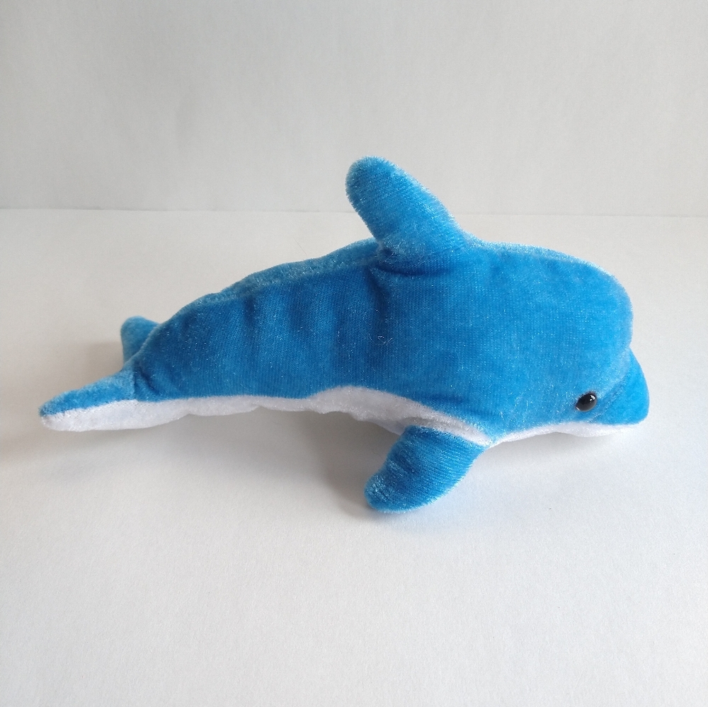 Rhode Island Novelty Blue and White Dolphin 8" Plush
